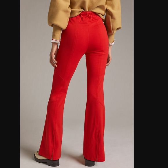 Anthropologie The Sabine Red Pull-On Flare Pants - New - Small - Picture 3 of 6